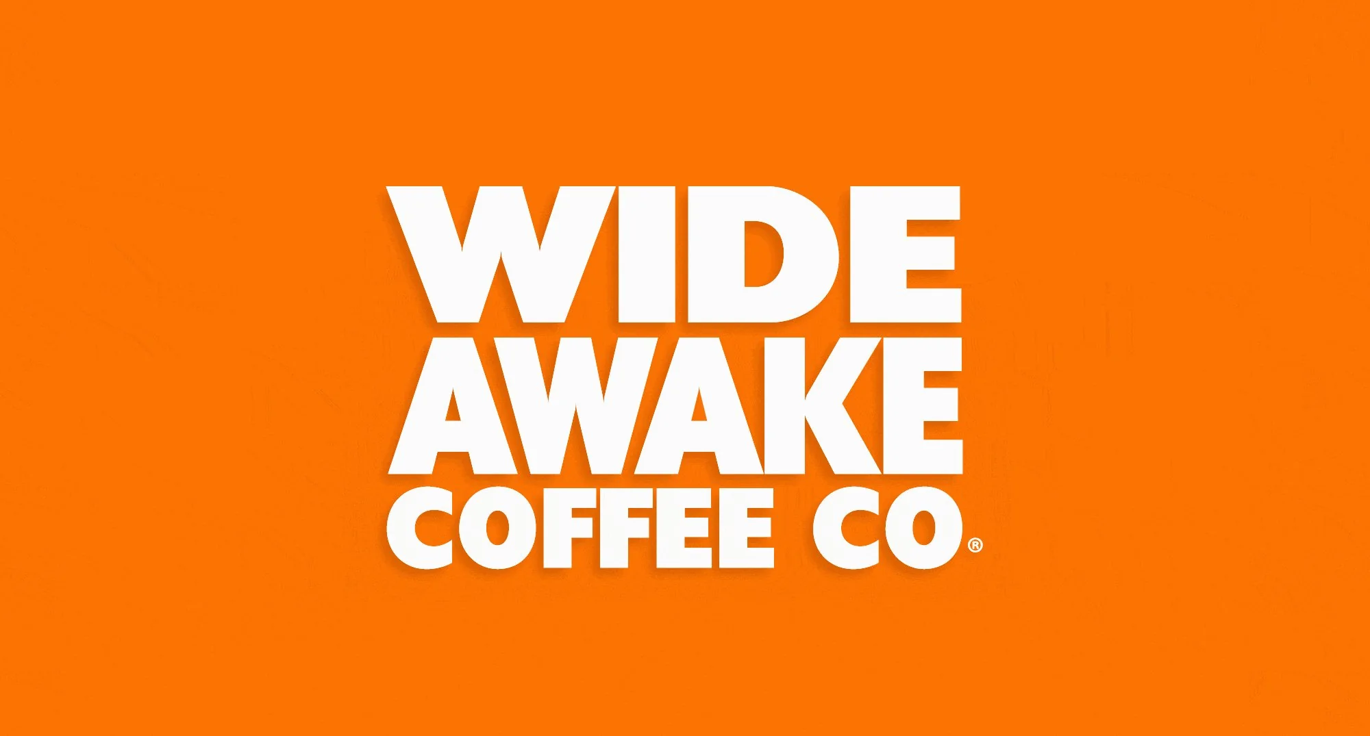 Wide Awake Coffee Co. identity on an orange background
